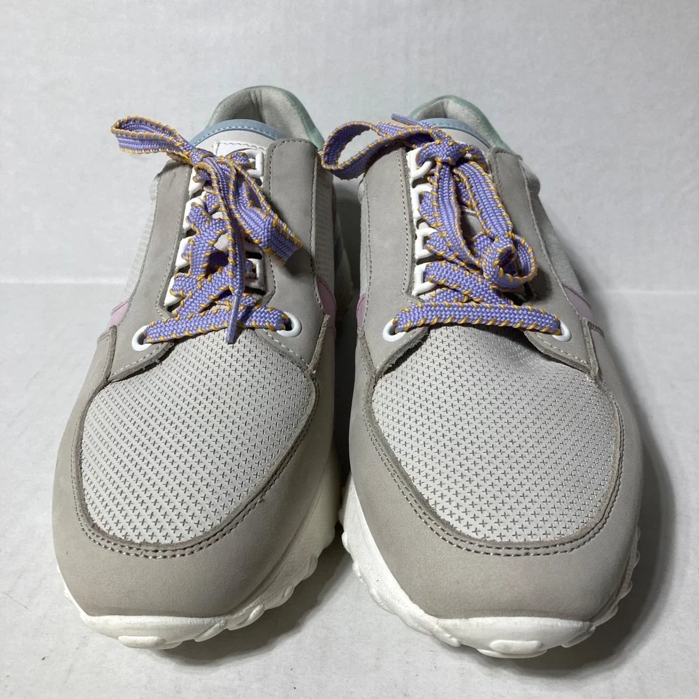 NWOB Bull boxer Women's Caroline Sneaker Shoes Grey Green‎ Pink size 10 M